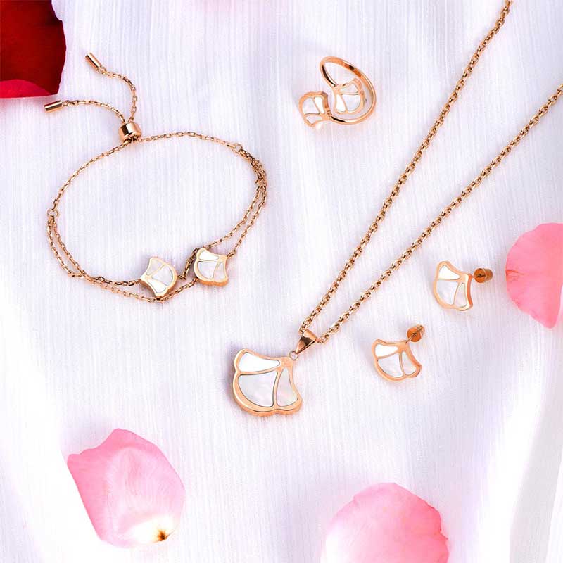 Tulip / Set Pearl Rose Gold