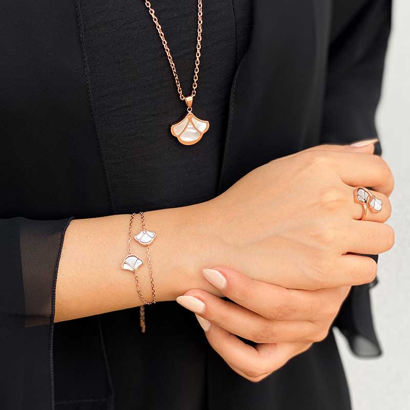 Tulip / Set Pearl Rose Gold