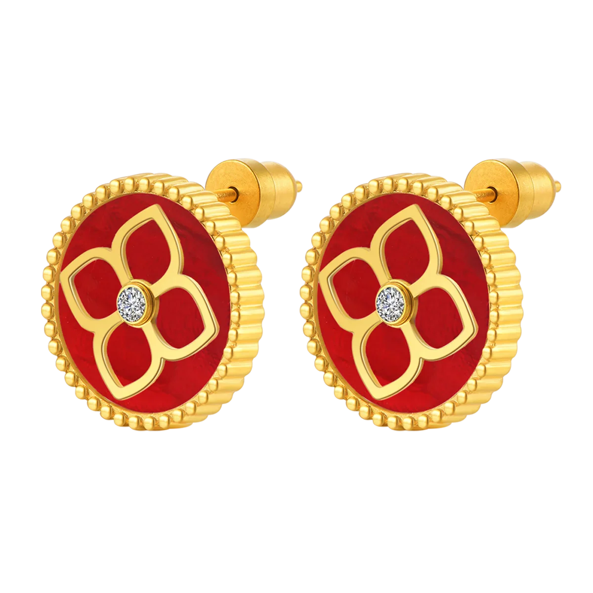 Ameera / Earrings Red Gold