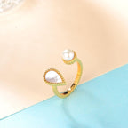 Drop / Ring Pearl Gold
