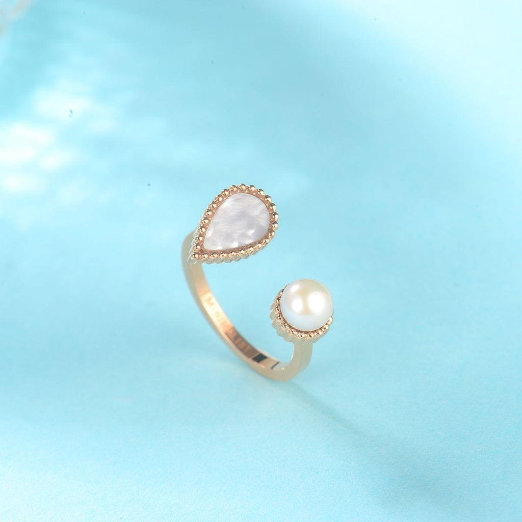 Drop / Ring Pearl Rose Gold