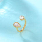 Drop / Ring Pearl Gold
