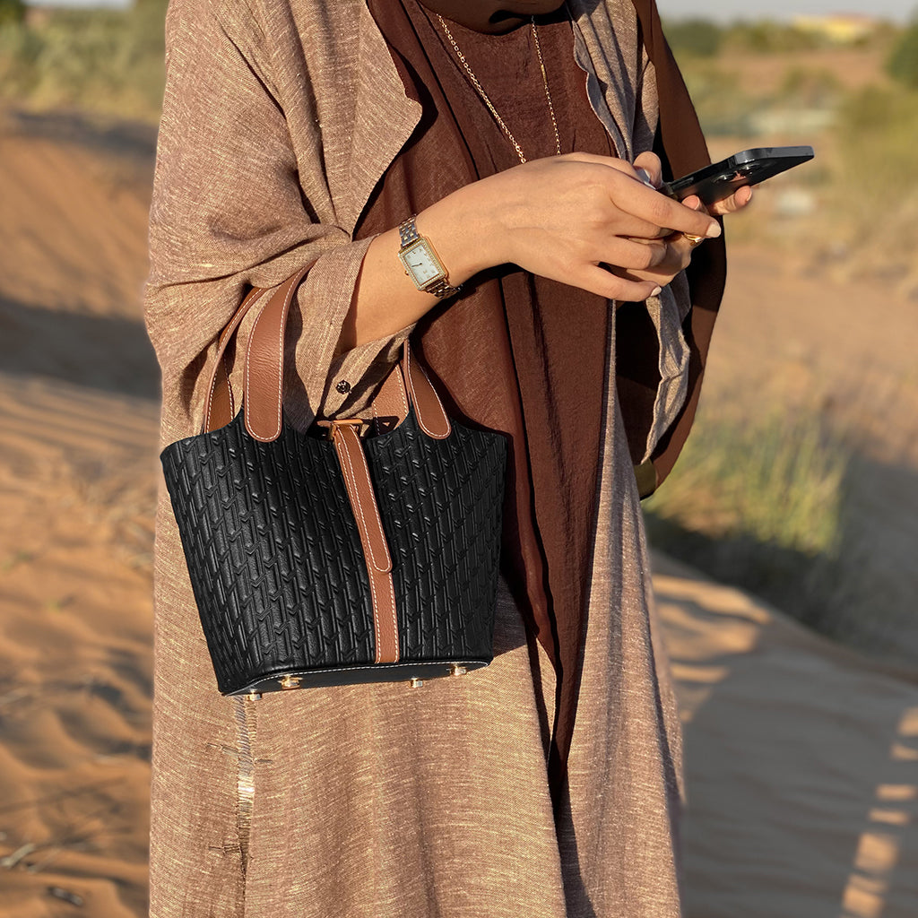 حقيبة يد اليازيا / أسود وبني