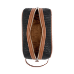 Travel Pouch Black & Tan / Silver