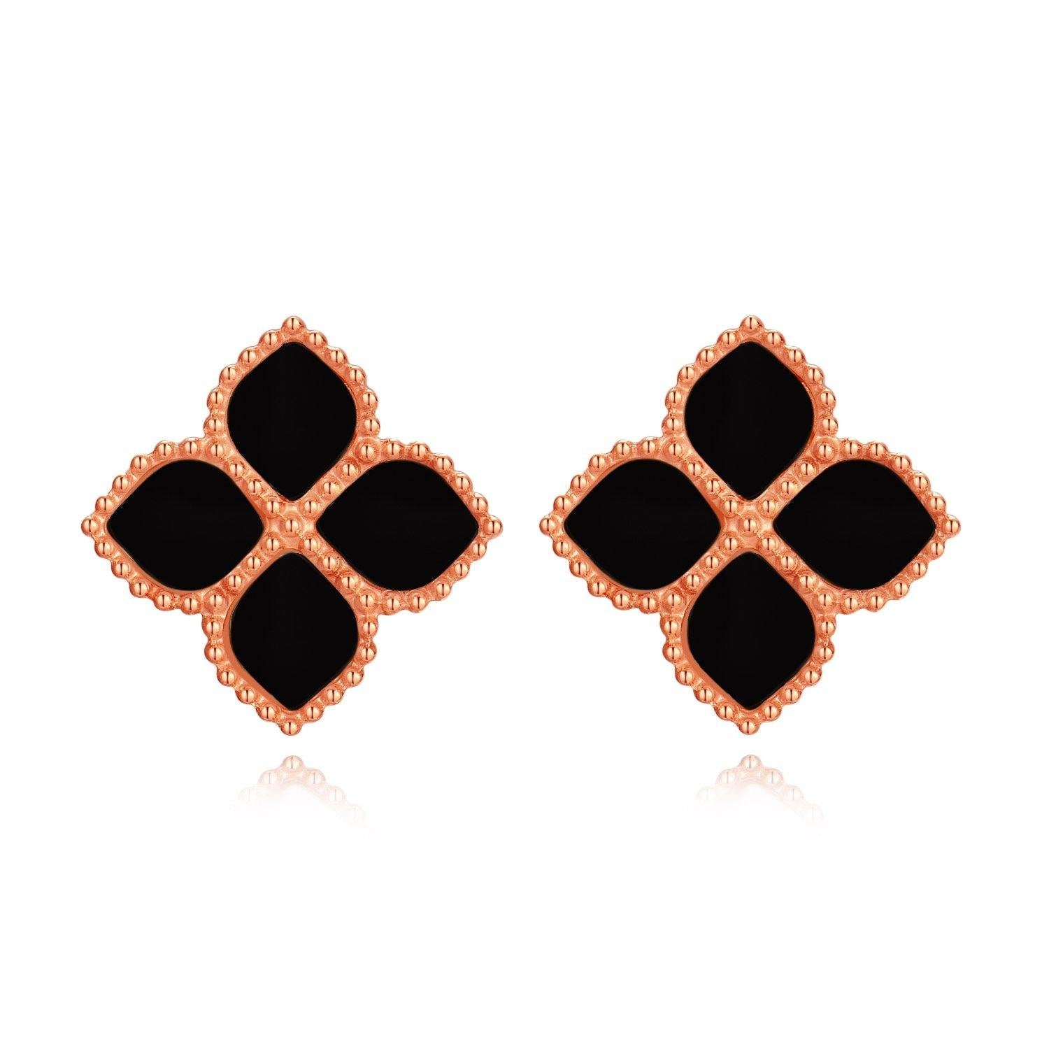 Joory / Earrings Black Rose Gold