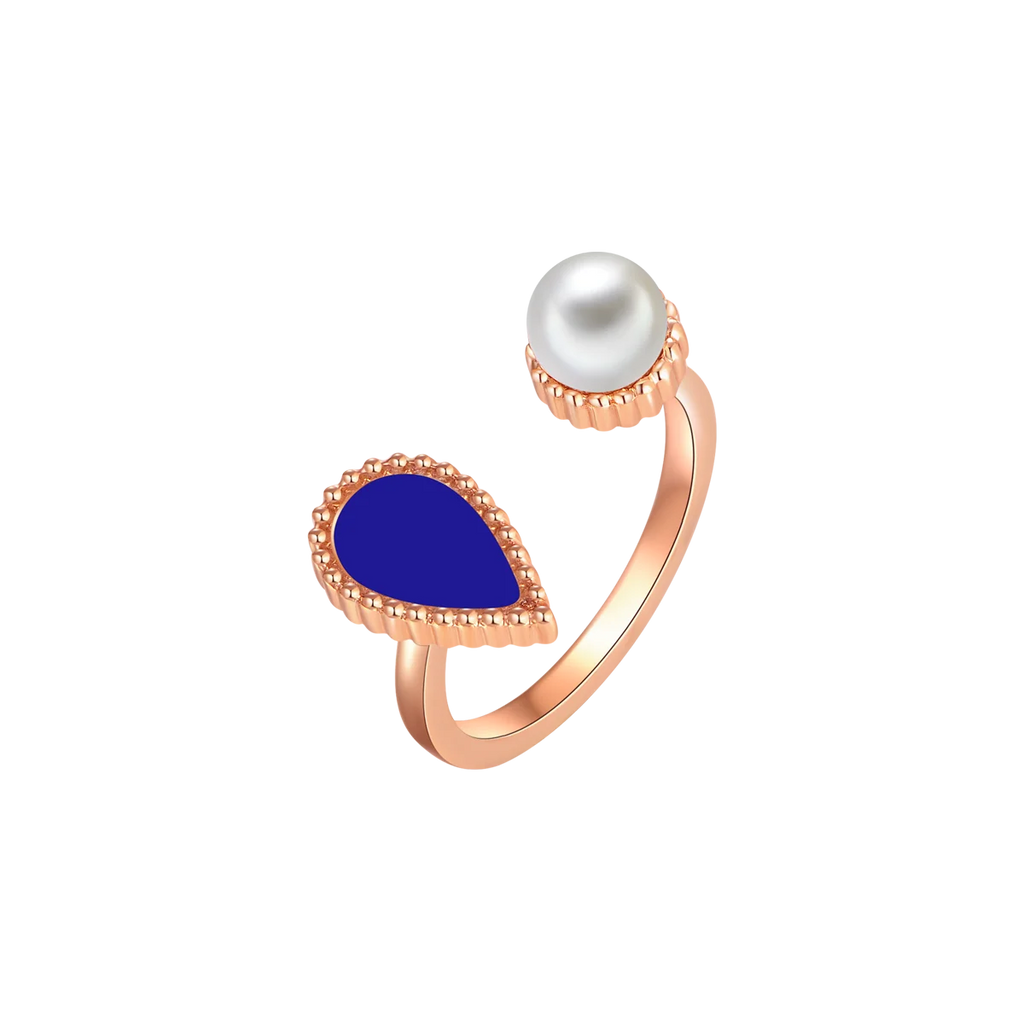 Drop / Ring Blue Rose Gold