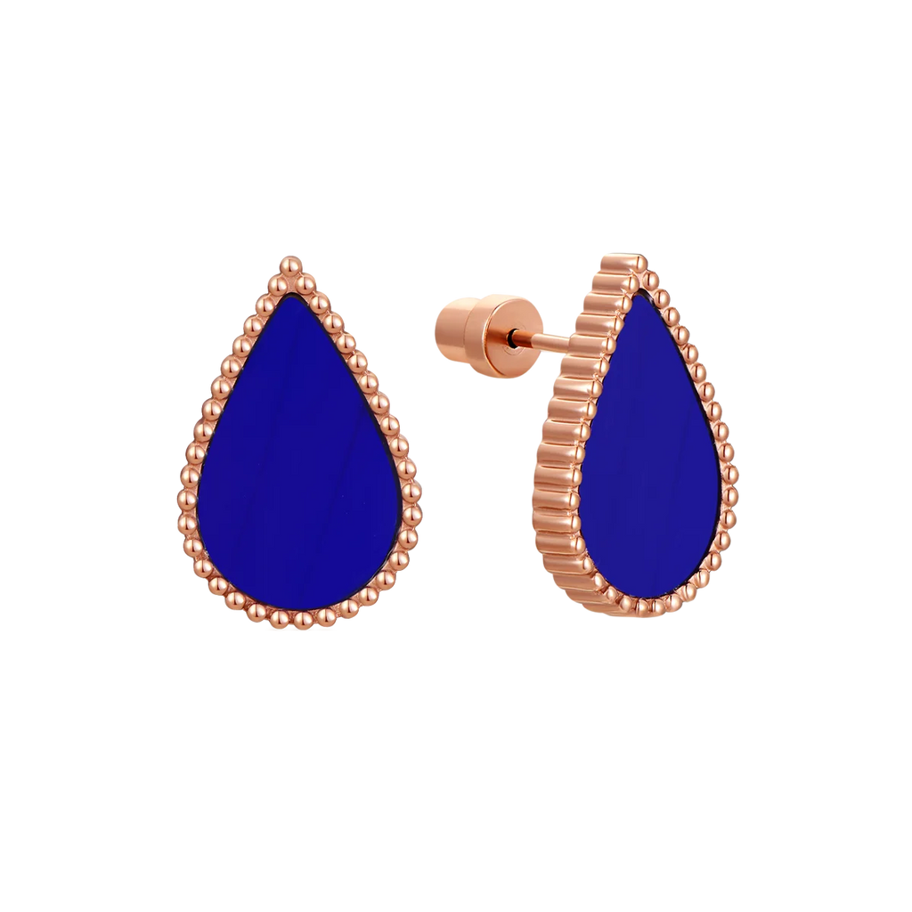 Drop / Earrings Blue Rose Gold