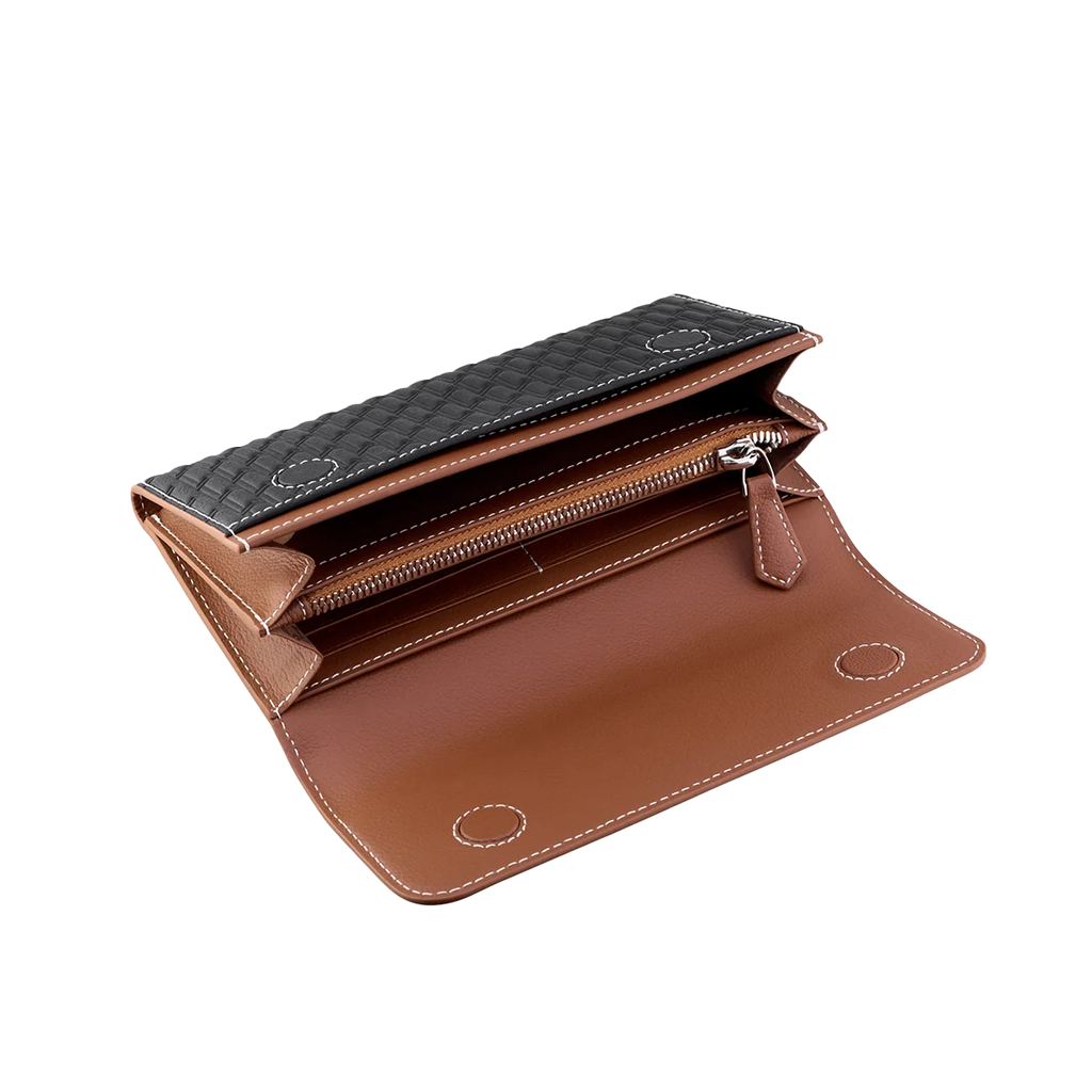 Camel Leather Black & Tan / Silver