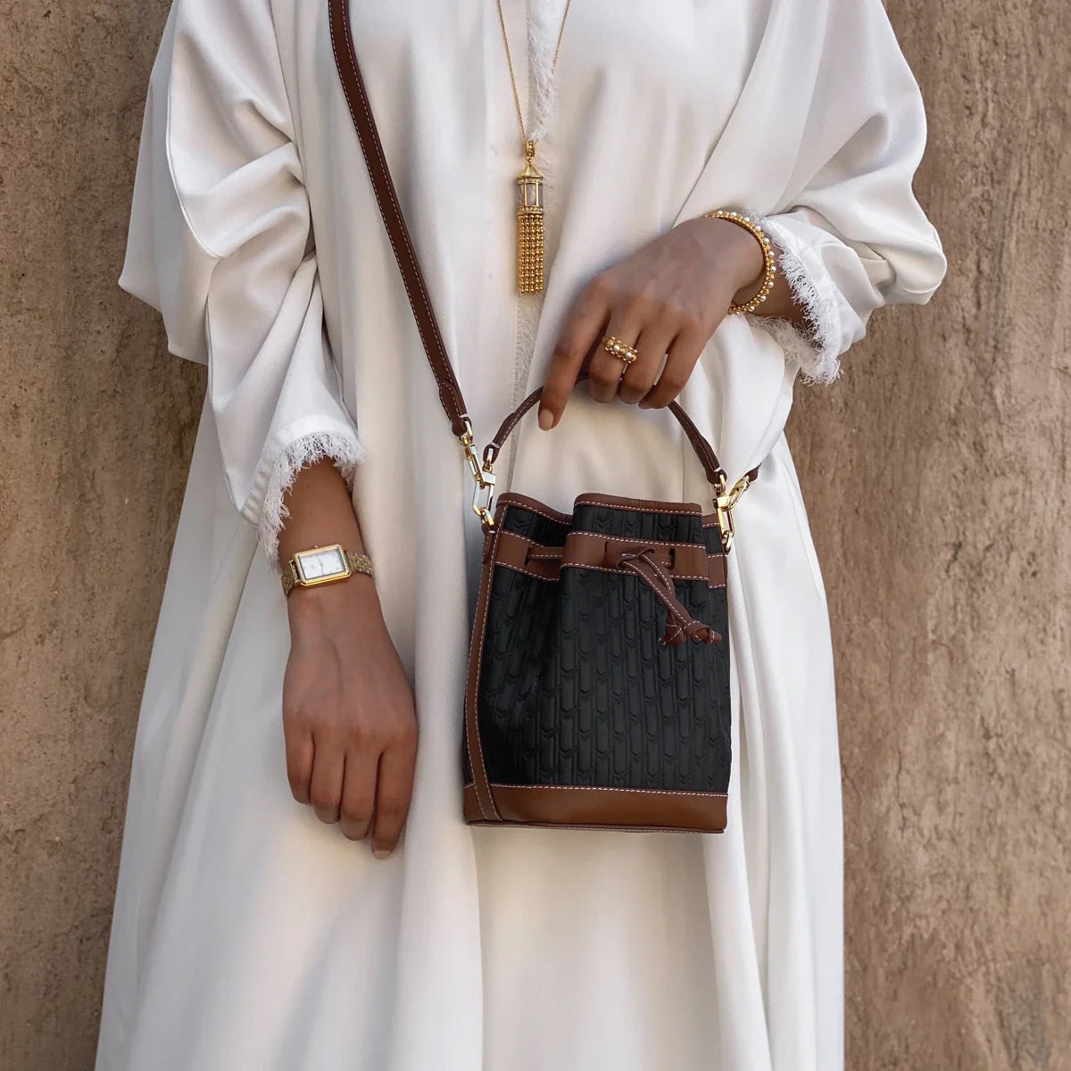 Sheikha Handbag / Black & Tan