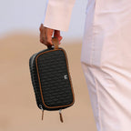 Travel Pouch Black & Tan / Silver