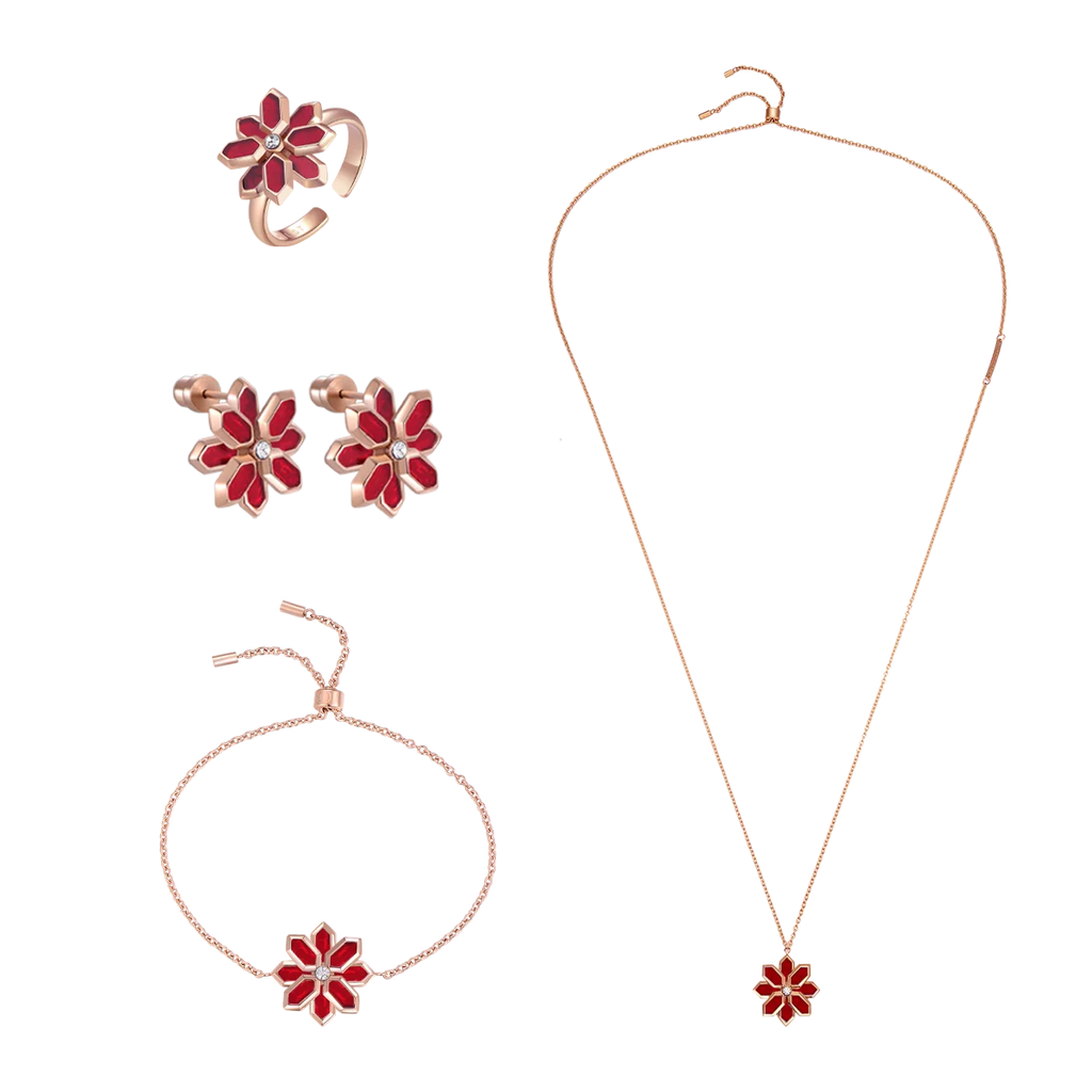 Lotus / Set Red Rose Gold