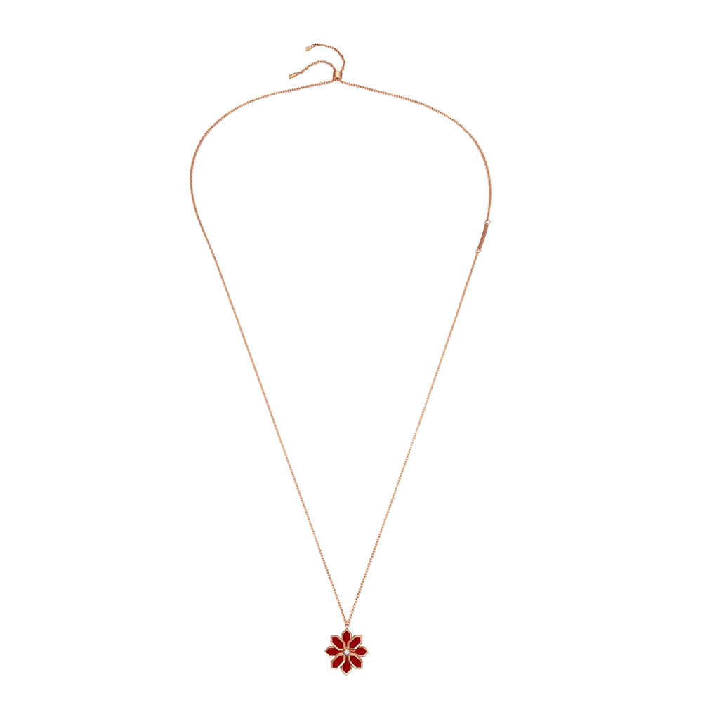 Lotus / Necklace Red Rose Gold