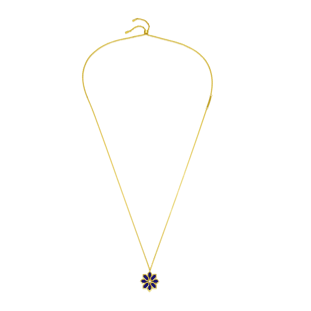 Lotus / Necklace Blue Gold
