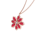 Lotus / Necklace Red Rose Gold