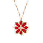 Lotus / Necklace Red Rose Gold