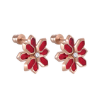 Lotus / Earrings Red Rose Gold