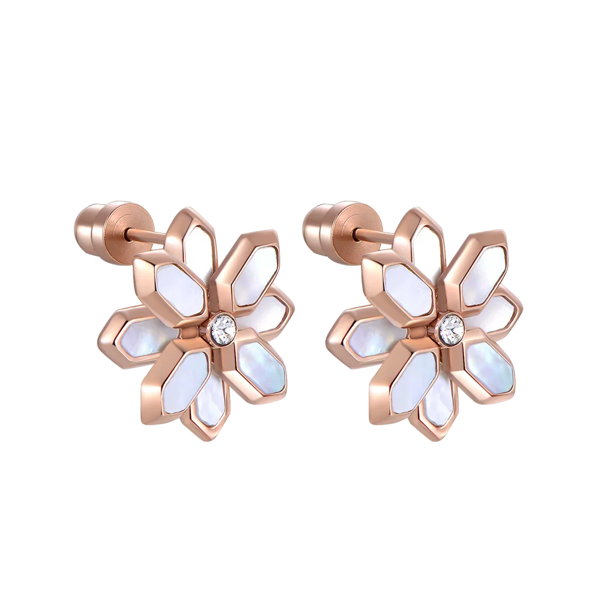 Lotus / Earrings Pearl Rose Gold