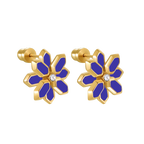 Lotus / Earrings Blue Gold