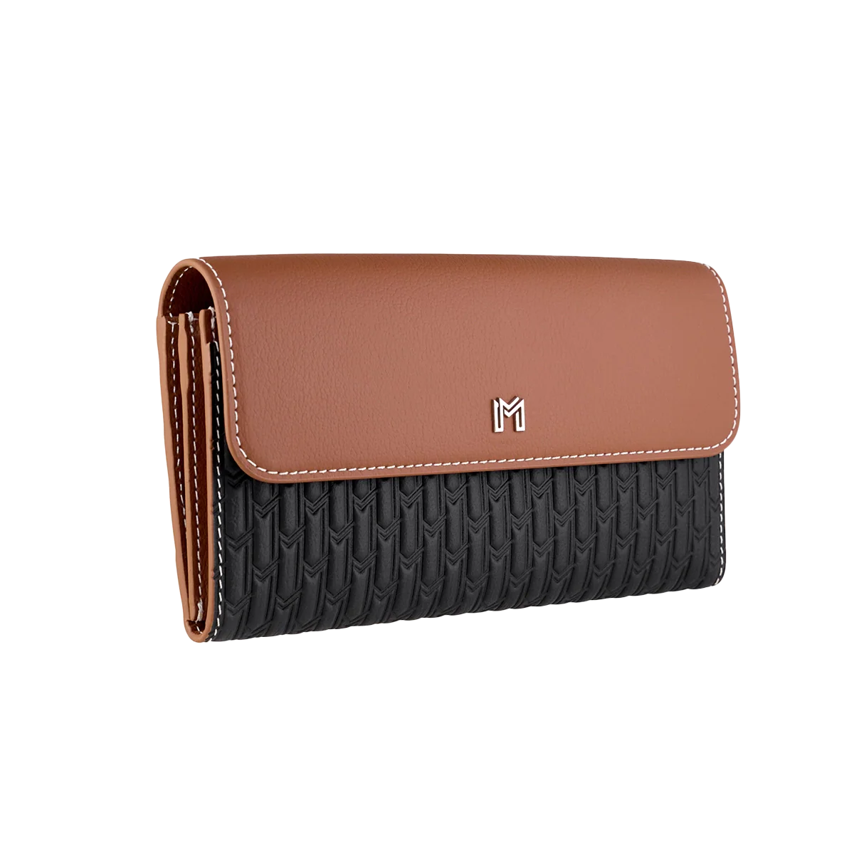 Camel Leather Black & Tan / Silver