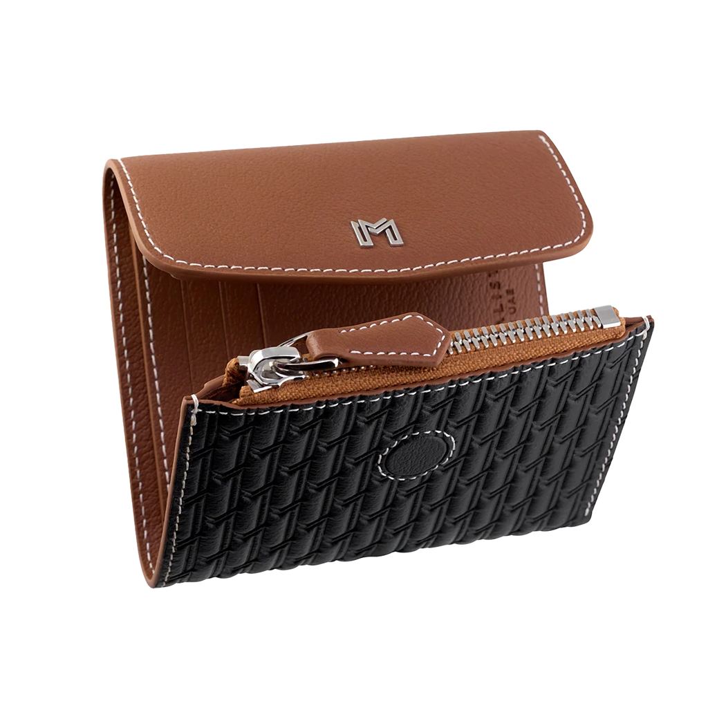 Camel Leather Black & Tan / Silver