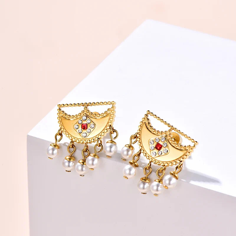 Shnaf / Earrings Pearl Gold