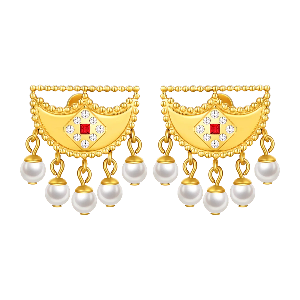 Shnaf / Earrings Pearl Gold