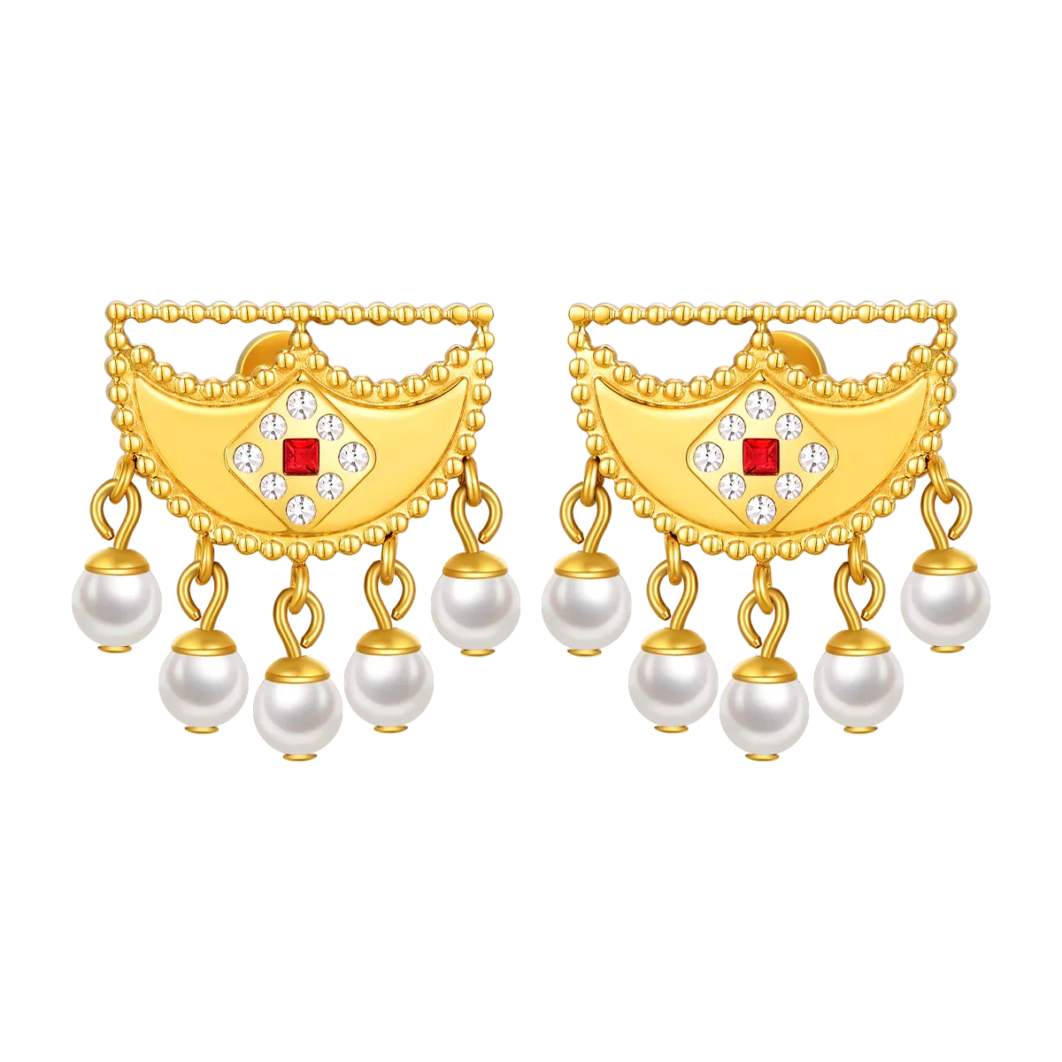 Shnaf / Earrings Pearl Gold