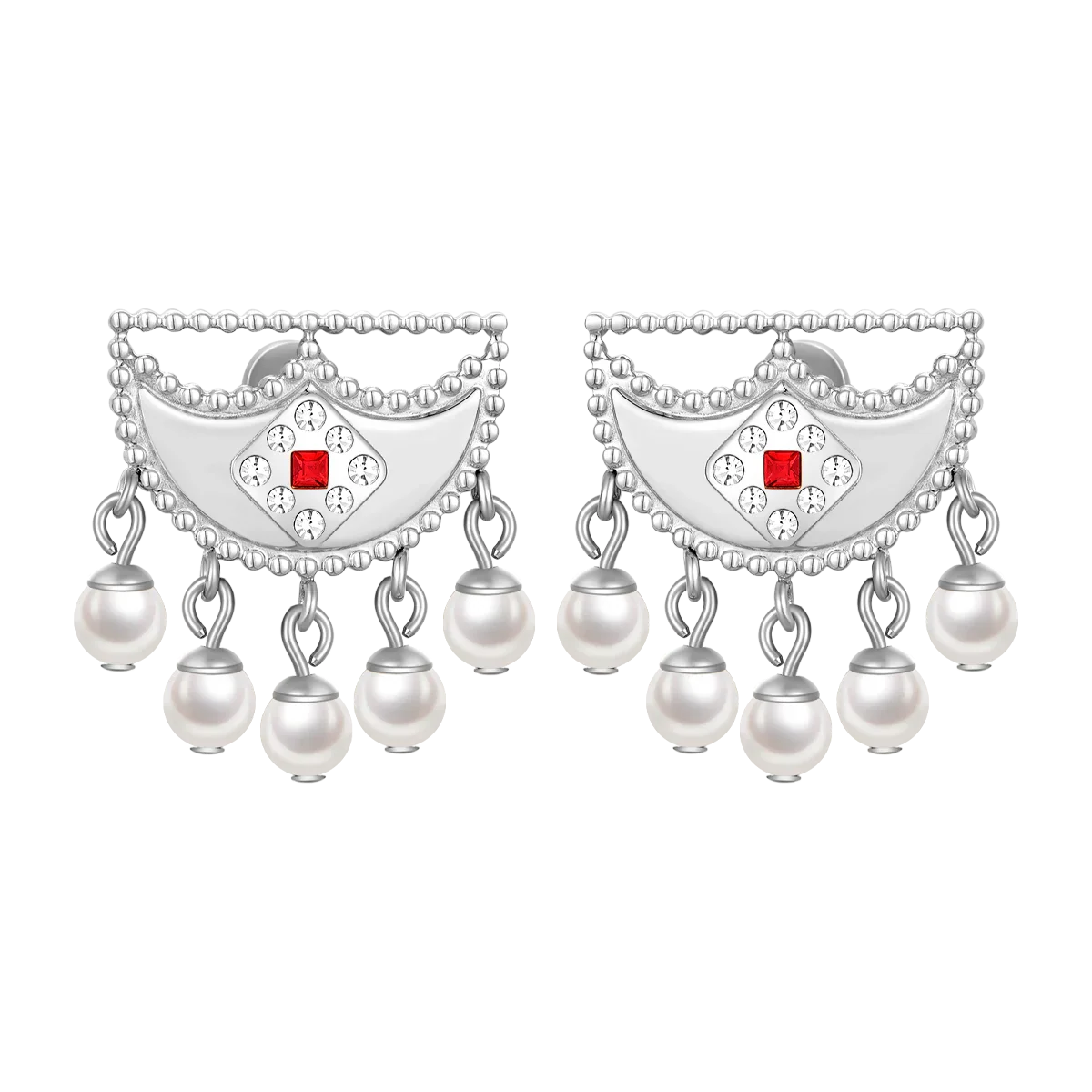 Shnaf / Earrings Pearl Silver