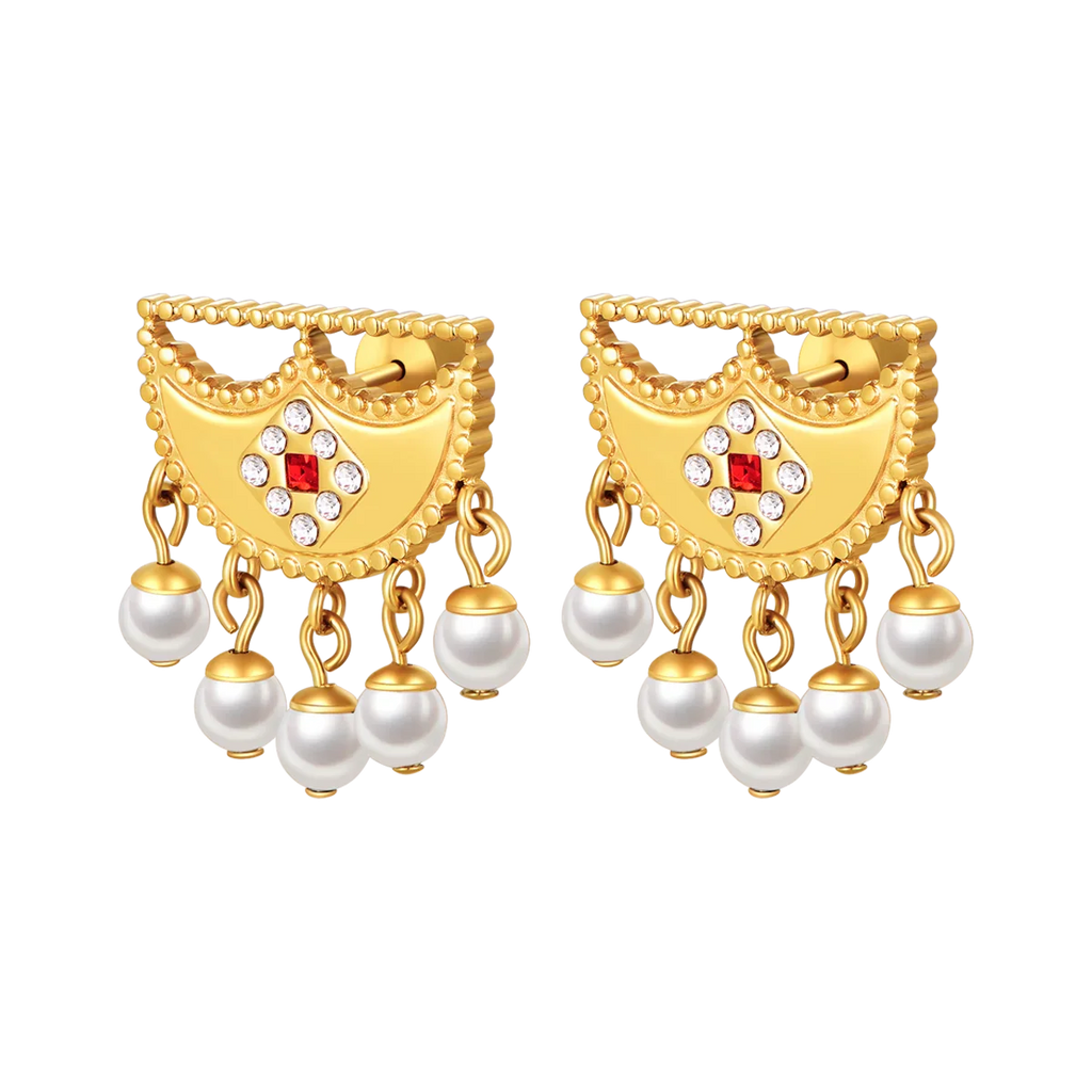 Shnaf / Earrings Pearl Gold