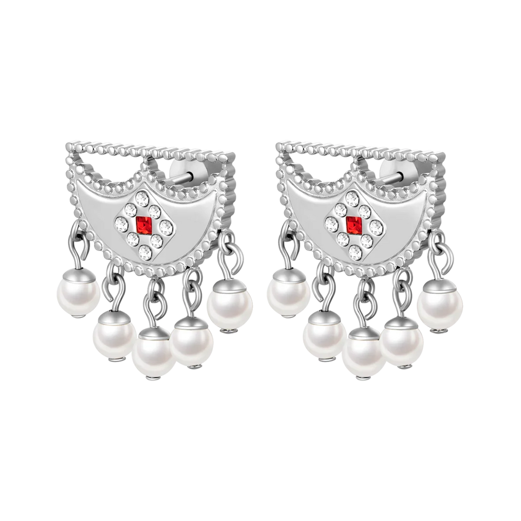 Shnaf / Earrings Pearl Silver