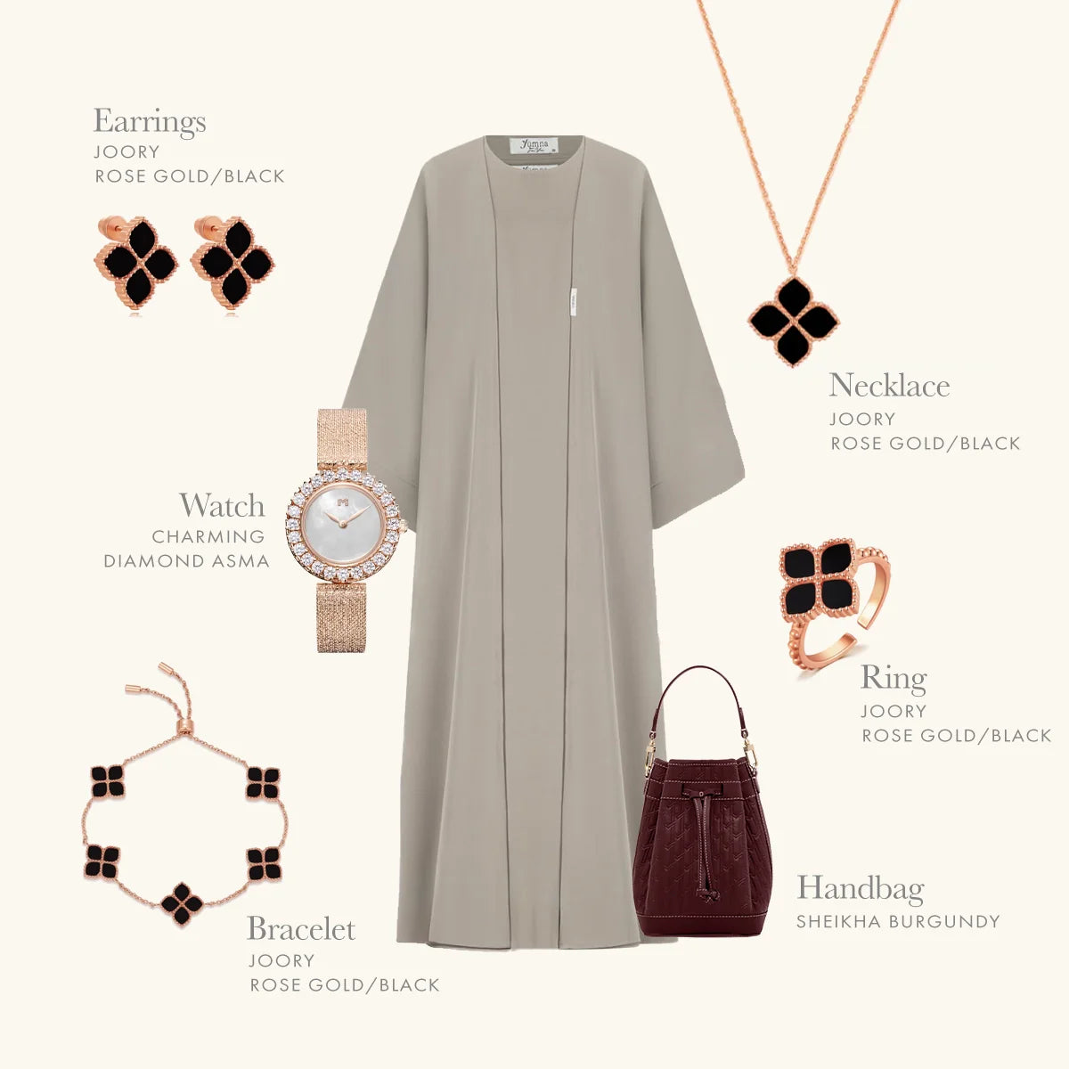 Joory / Set Black Rose Gold