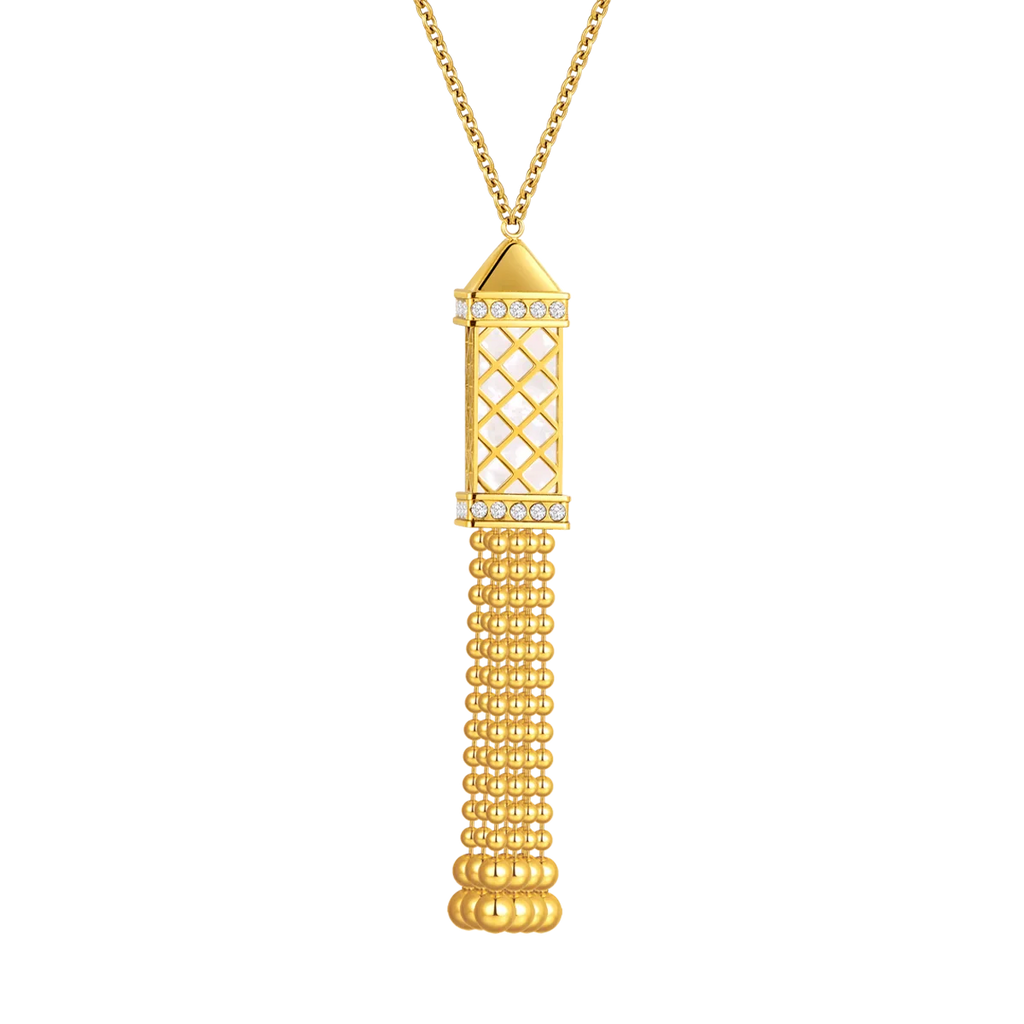 Tassel / Necklace Pearl Gold