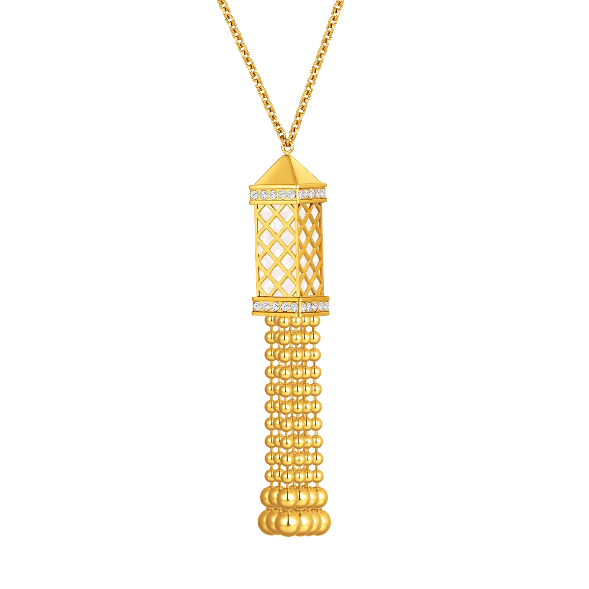 Tassel / Necklace Pearl Gold