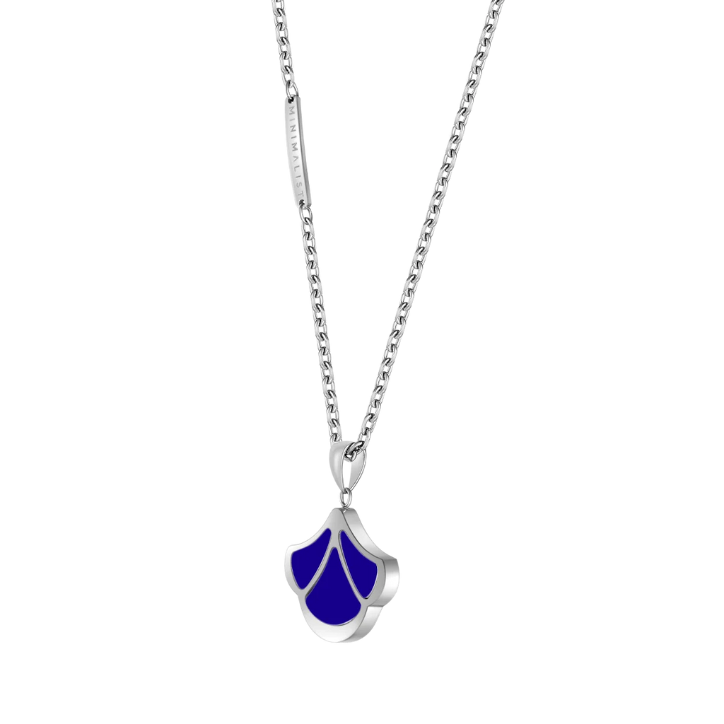 Tulip / Necklace Blue Silver