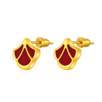 Tulip / Earrings Red Gold