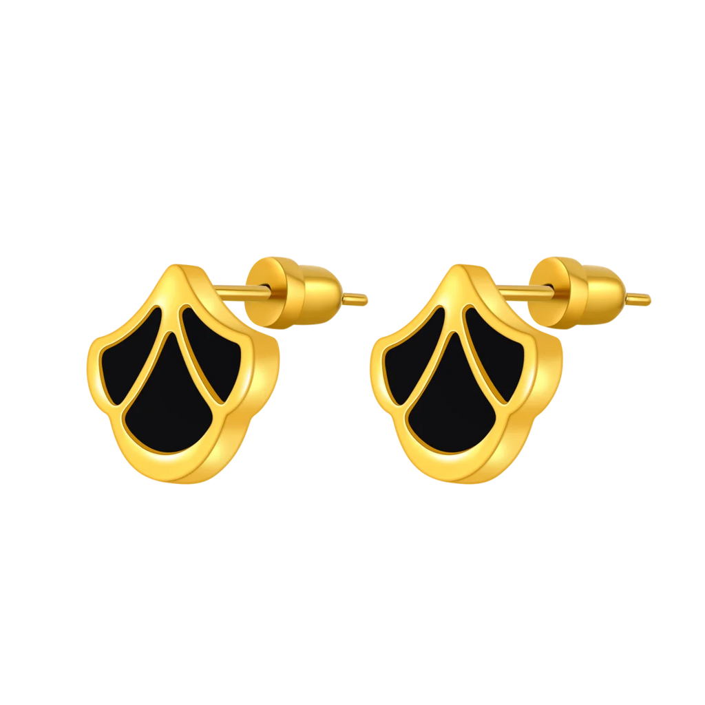 Tulip / Earrings Black Gold