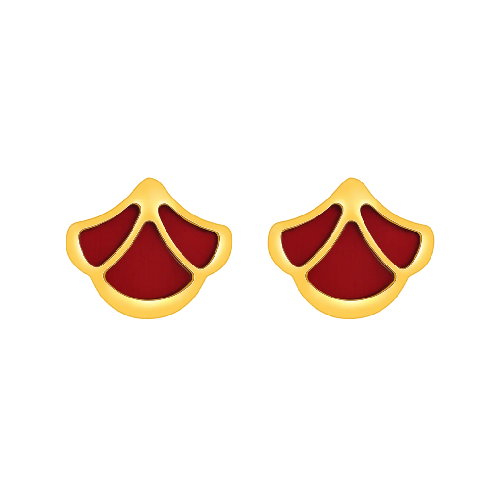 Tulip / Earrings Red Gold